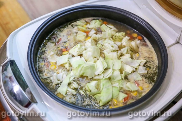 Летний суп из свежей кукурузы с лисичками
