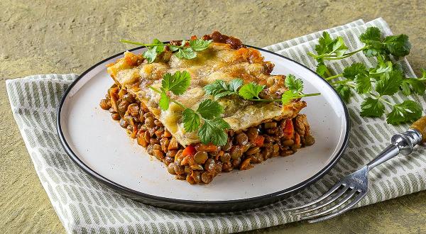 Запеканка из чечевицы с грибами и овощами, пошаговый рецепт с фото на 445 ккал