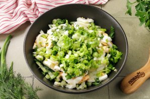 Салат с кальмаром, огурцом и грибами Салат с кальмаром, огурцом и грибами