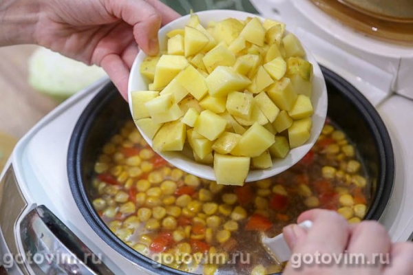 Летний суп из свежей кукурузы с лисичками