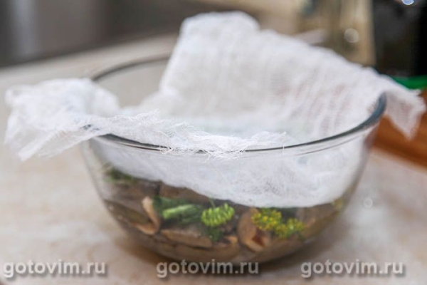 Соленые белые грибы