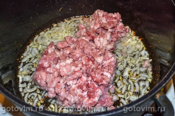 Запеканка из стручковой фасоли с яйцом и фаршем