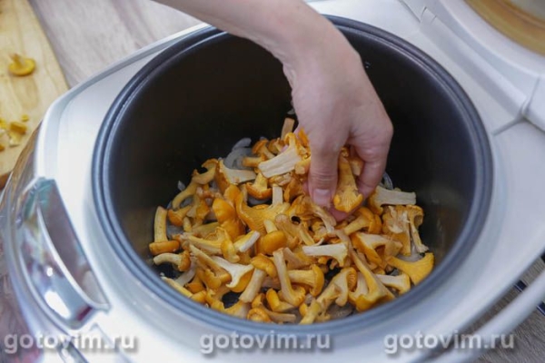 Лисички в сметане в мультиварке 