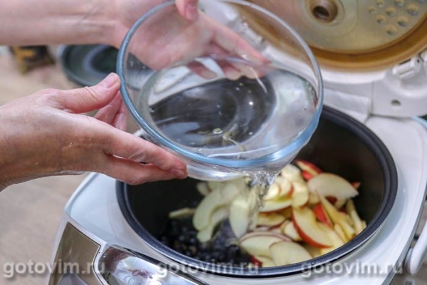 Компот из черной смородины и яблок в мультиварке