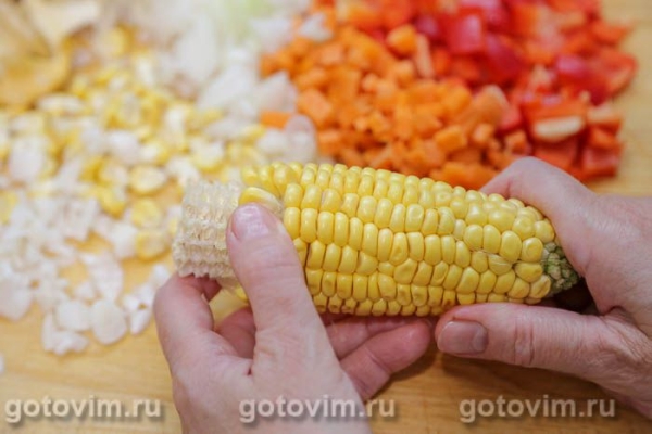 Летний суп из свежей кукурузы с лисичками