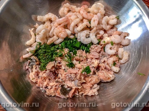 Рыбная запеканка с картофелем, креветками и сметаной Рыбная запеканка с картофелем, креветками и сметаной
