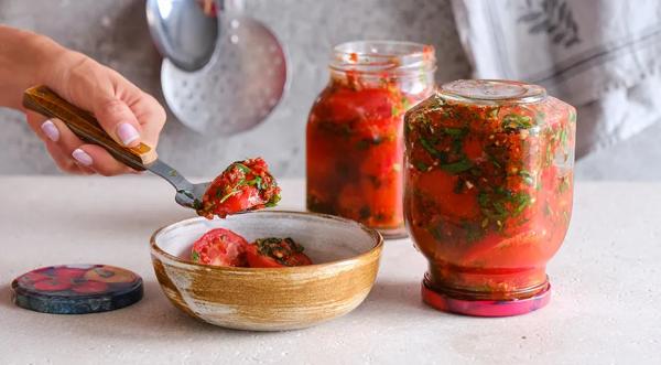 Помидоры по-корейски быстрого приготовления, пошаговый рецепт с фото на 119 ккал