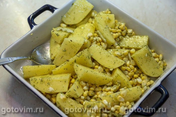 Гарнир из картофеля с кукурузой Гарнир из картофеля с кукурузой