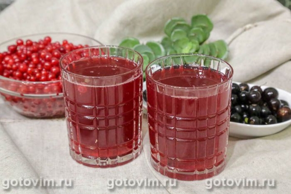 Компот из красной и чёрной смородины в мультиварке Компот из красной и чёрной смородины в мультиварке